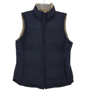 Cripple Creek Down Puffer Reversible Zip Up Vest Men M Black Beige Pockets Light